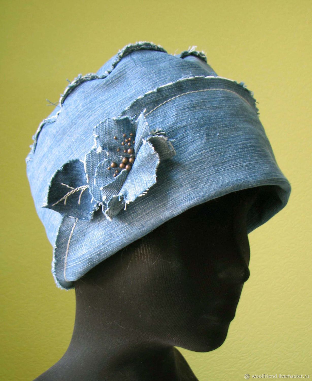 Шляпа из ткани. Головные уборы 2022 Панама джинсовая XL. Шляпка. Шляпа женская. Шляпа из джинсовой ткани.