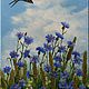 Oil painting Сornflowers & martlet, Pictures, Tallinn,  Фото №1