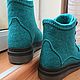 Валяные зимние ботинки "Анна" бирюзовые. Ботинки. DaNika - magic quilting & felting. Интернет-магазин Ярмарка Мастеров.  Фото №2