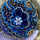 Коллекционный синий именной бархатный елочный шар  ирландское кружево. Новогодние сувениры. IrishcrochetGift (Виолетта). Ярмарка Мастеров.  Фото №5