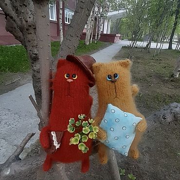 Куклы и игрушки ручной работы. Ярмарка Мастеров - ручная работа Амигуруми куклы и игрушки: Кот вязаный рыжий влюбленный. Handmade.
