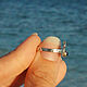Кольцо тонкое "Огонек" с камнем. Серьги-пусеты. Точка Ветра. Ярмарка Мастеров.  Фото №4