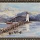 Order Seascape Painting on canvas (blue purple lighthouse). Pastelena. Livemaster. . Pictures Фото №3