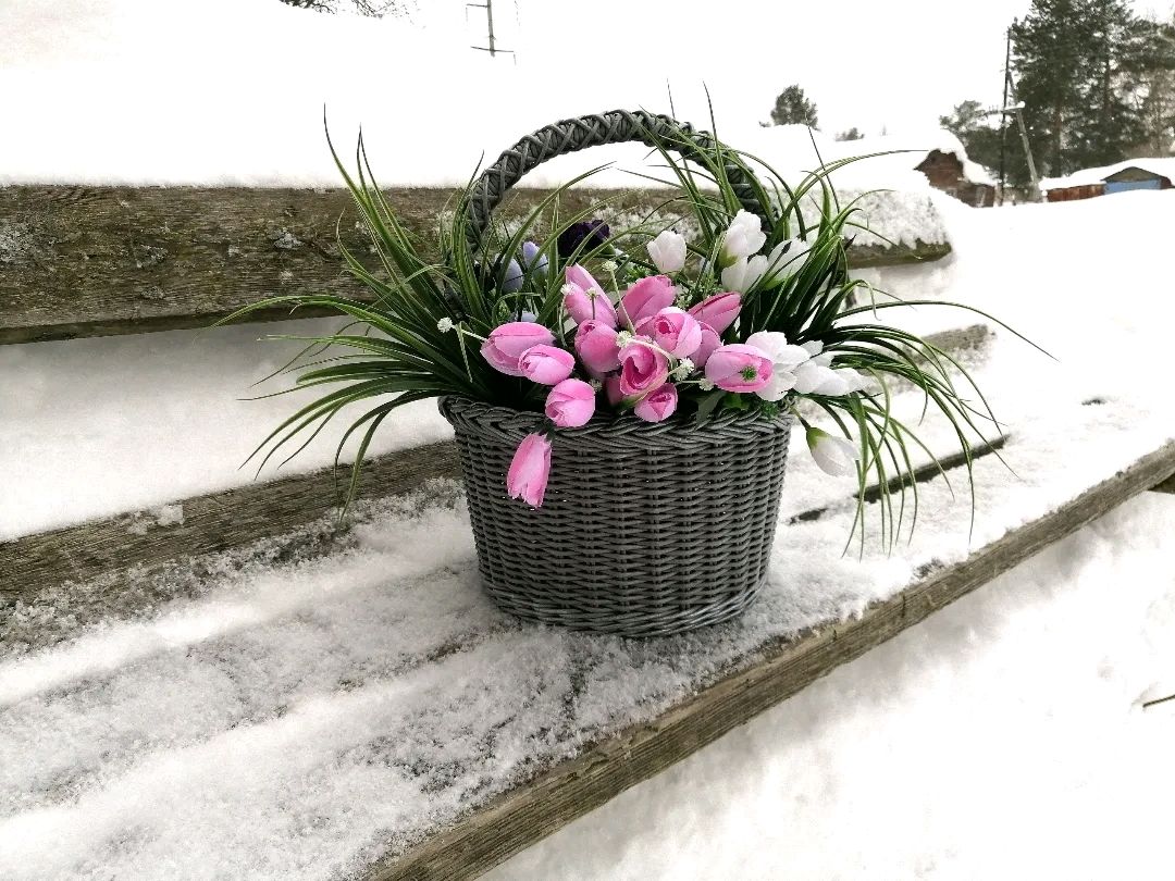 Корзина для цветов. Плетёная корзина. в интернет-магазине на Ярмарке ...