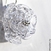 Серебряное кольцо с Опаловой орхидеей Фаленопсис. Цветок лэмпворк