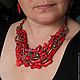 колье  "Эпатаж" из красного коралла и меди. Колье. Svetlana Revina. Ярмарка Мастеров.  Фото №6