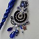 Сутажные серьги "синяя ночь". Серьги классические. luxurysoutache. Интернет-магазин Ярмарка Мастеров.  Фото №2