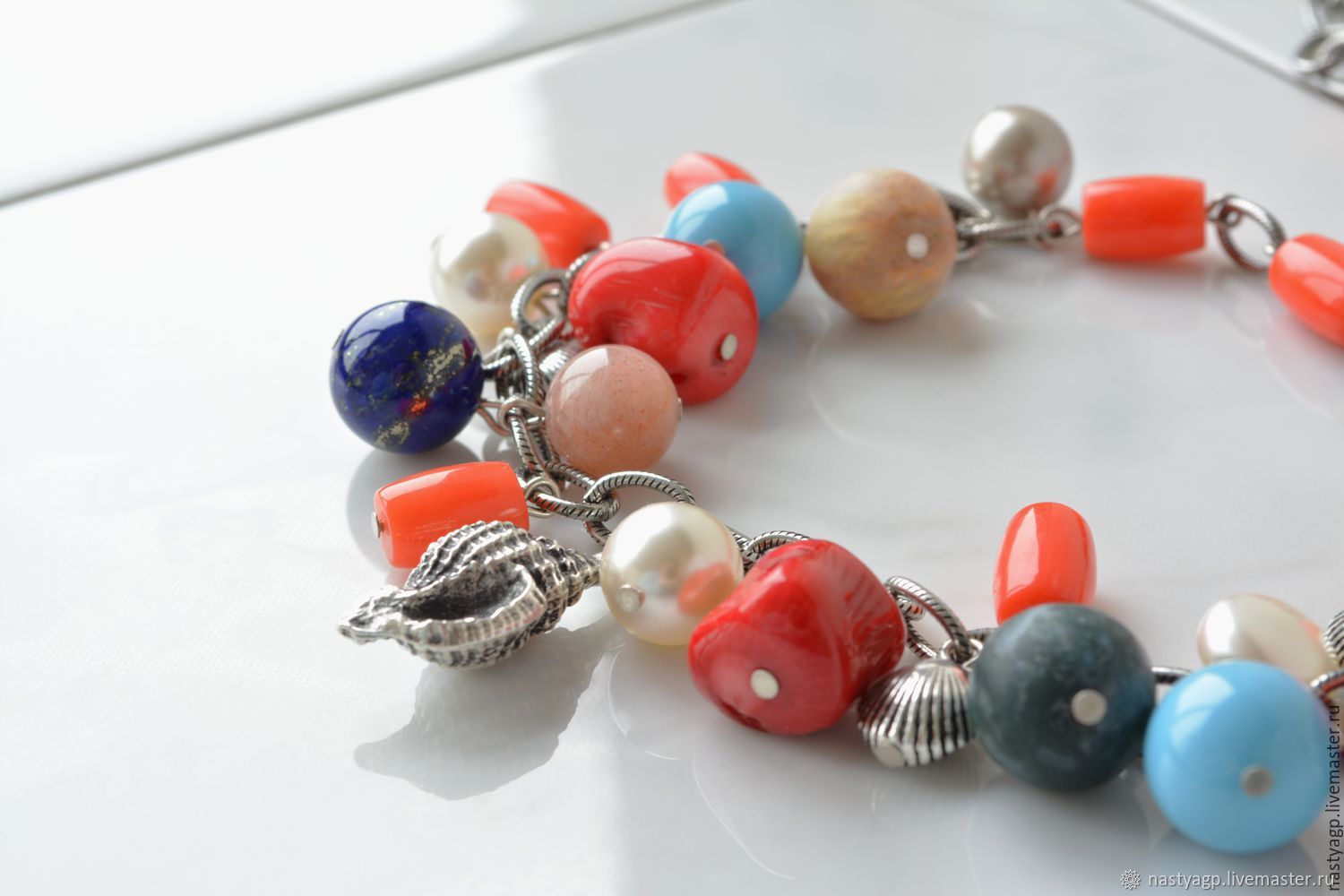 Beads with shell and pendants buy Holiday mood, Beads2, Moscow,  Фото №1