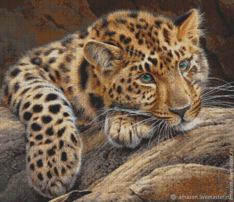 A set of embroidery beads 'Leopard on vacation ', Embroidery kits, Ufa,  Фото №1