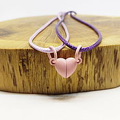Украшения handmade. Livemaster - original item Pink Heart pendant made of two halves. Handmade.