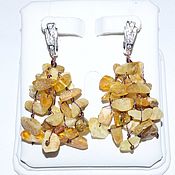 Украшения handmade. Livemaster - original item Earrings-a bunch of healing raw amber.. Handmade.
