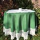 Linen tablecloth 'Emerald' D. .180cm. Tablecloths. Linen fantasy. My Livemaster. Фото №6