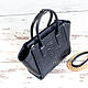 Классическая женская черная сумка из кожи питона. Классическая сумка. PYTOSHASHOP. Интернет-магазин Ярмарка Мастеров.  Фото №2