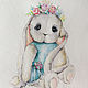 Watercolor Bunny Teddy. Pictures. MaryVisArtGallery. Online shopping on My Livemaster.  Фото №2