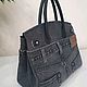 Джинсовая сумка в стиле Birkin 35. Классическая сумка. Magic denim in art. Ярмарка Мастеров.  Фото №5