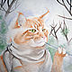 Watercolour Cat the painter, Pictures, Roslavl,  Фото №1