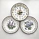Painted porcelain Plates in the kitchen and watch the Flowers, Plates, Kazan,  Фото №1