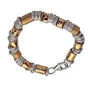 Украшения handmade. Livemaster - original item Bracelet "new chapter" in silver and gold with a lock. Handmade.
