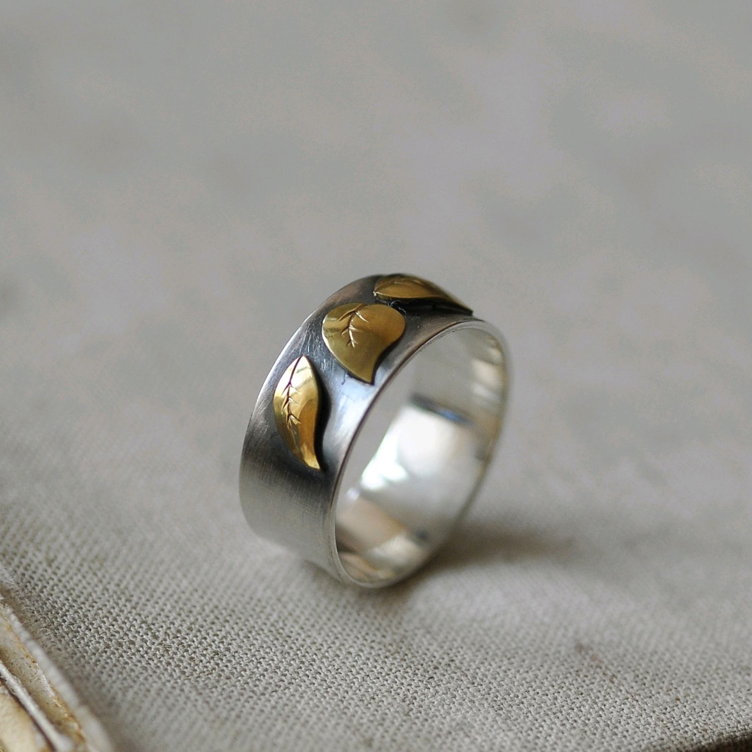 Ring in sterling silver handmade 'autumn'(silver, brass), Rings, Yaroslavl,  Фото №1