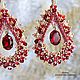 Серьги "Кесем  In Red", Серьги классические, Санкт-Петербург,  Фото №1