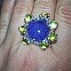 Enchantment ring with charoite and chrysolites, Rings, Novaya Usman,  Фото №1