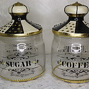 Для дома и интерьера handmade. Livemaster - original item kitchen sets: Glass jars for coffee and sugar. Handmade.