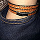Order Multi-row genuine leather bracelet with a tight pigtail. Brave. Livemaster. . Cord bracelet Фото №3