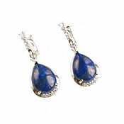 Украшения handmade. Livemaster - original item Earrings with lapis lazuli in silver, buy silver lapis lazuli earrings. Handmade.
