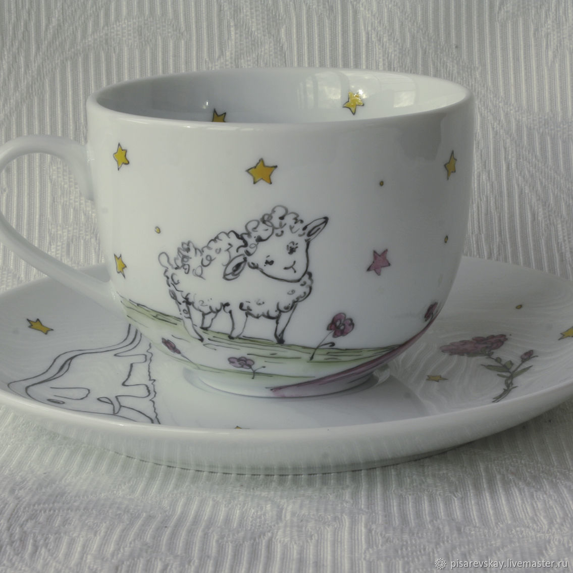 маленький принц чашка с блюдцем. чайная пара маленький принц. набор посуды маленький принц. чайная пара маленький принц императорский фарфор. посуда маленький принц.