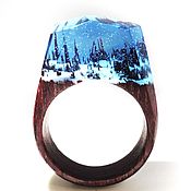 Украшения handmade. Livemaster - original item Wooden ring Enchanted forest. Handmade.