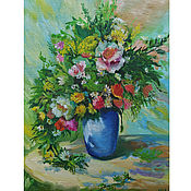 Картины и панно handmade. Livemaster - original item Painting bouquet of wild flowers 