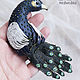 Brooch leather Peacock. Brooches. medwedkoLeather. My Livemaster. Фото №5