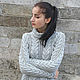 Свитер  Norma женский вязаный косами из хлопка. Свитеры. IRINA GRUDKINA Handmade Knitwear. Ярмарка Мастеров.  Фото №4