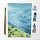 A sultry afternoon. Watercolor painting (sea, turquoise), Pictures, Ekaterinburg,  Фото №1