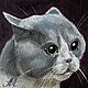 Картина 10х10 см  «Котик» мем. Картины. Картины маслом Антонина Любецкая. Ярмарка Мастеров.  Фото №4