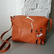 Сумки и аксессуары handmade. Livemaster - original item Bag leather women`s Bag with applique. Fox Red. Handmade.