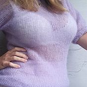 Пушистый длинный мохеровый свитер унисекс