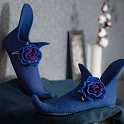 Обувь ручной работы handmade. Livemaster - original item Felted Women`s Flower Elf Slippers. Handmade.