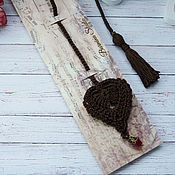 Сувениры и подарки handmade. Livemaster - original item Bookmark for books Knitted heart brown. Handmade.
