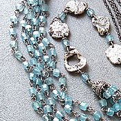 Украшения handmade. Livemaster - original item Necklace made of aquamarine and silver long Living water. Handmade.