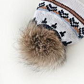 Женский комплект шапка-ушанка и снуд мятный серый