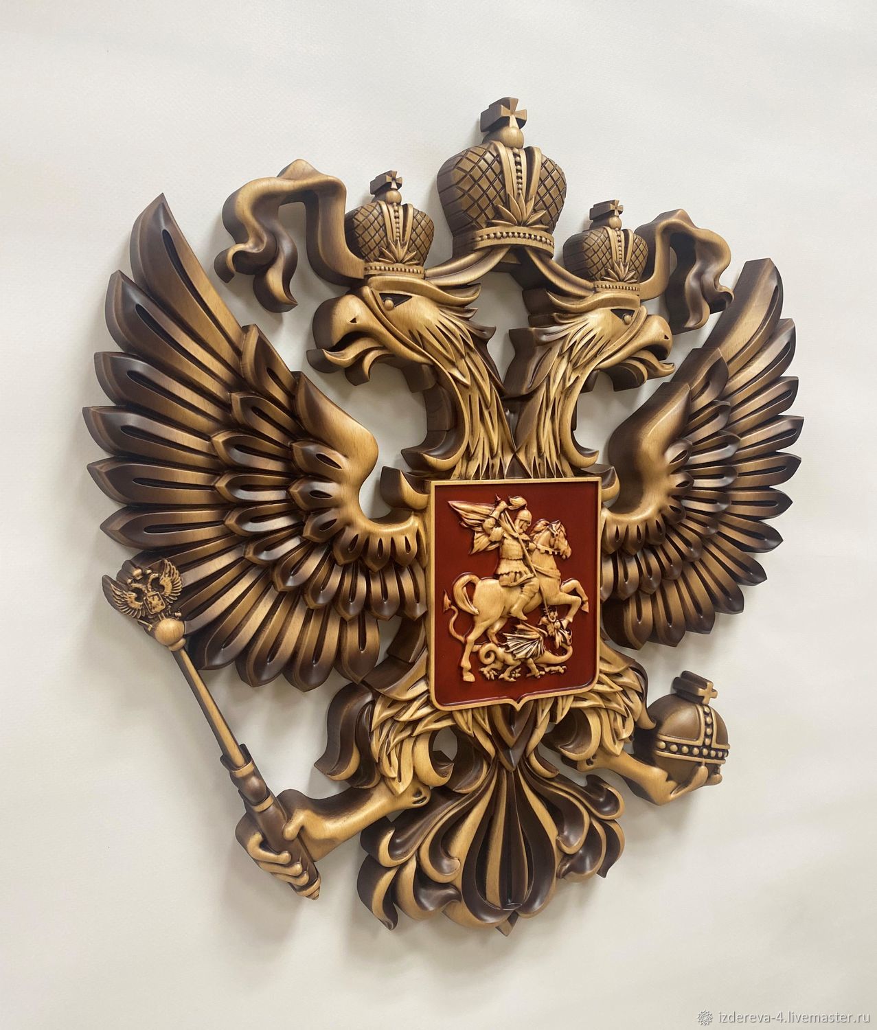 Герб Российской Федерации резной купить в интернет-магазине Ярмарка ...