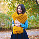 Order Scarf with tassels in Mustard. SweetMarket. Livemaster. . Scarves Фото №3