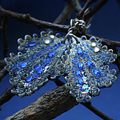 Украшения handmade. Livemaster - original item Crystal Drop Fairy Wing Earrings, 925 silver. Handmade.