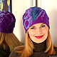 Women's felted hat.Purple hat female, Caps, Khabarovsk,  Фото №1