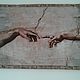 Vintage tapestry Michelangelo ' the Creation of Adam.'America. Vintage paintings. bradbury. My Livemaster. Фото №5