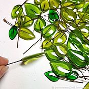 Цветы и флористика handmade. Livemaster - original item Transparent leaves for decoration Green small leaves for floristry. Handmade.