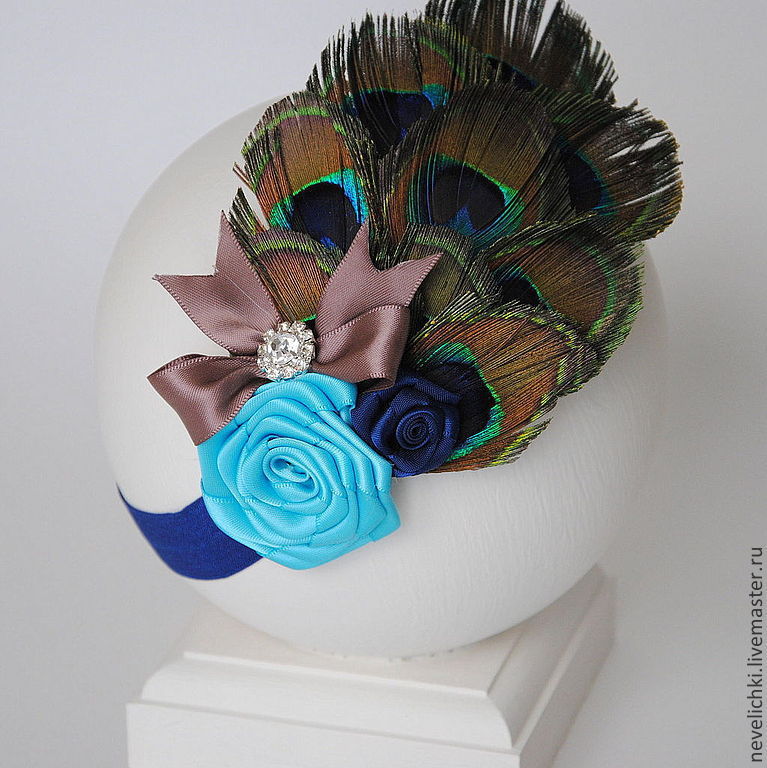 Повязка на голову из павлиньих перьев в интернет-магазине на Ярмарке ...