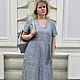 Dress heathered linen. Dress with large pockets, Dresses, Moscow,  Фото №1