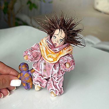 Куклы и игрушки ручной работы. Ярмарка Мастеров - ручная работа Ватная елочная игрушка "Пока не видит мама". Handmade.